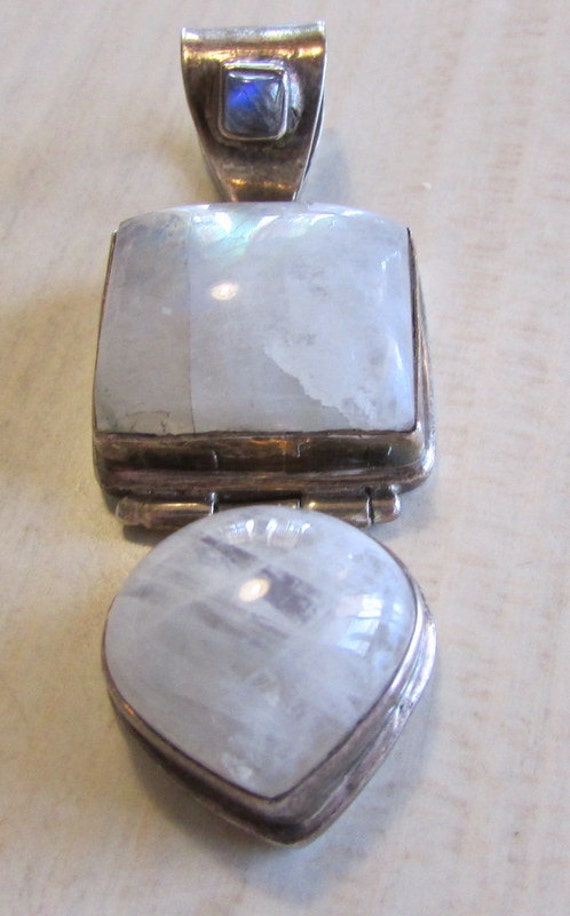 Sterling Silver and Moonstone Pendant + - image 1