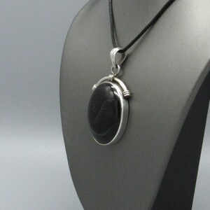 Elegant Sterling Silver Black Onyx Pendant Necklace image 3
