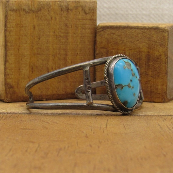 Sterling Silver and Turquoise Cuff Bracelet + - image 2