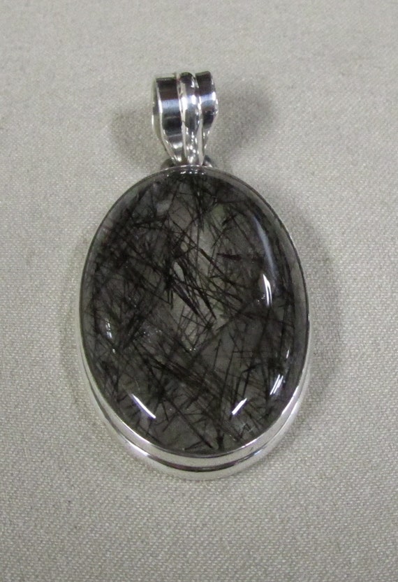 Sterling Silver and Rutilated Quartz Pendant + - image 1