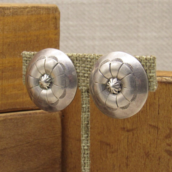 Sterling Silver Southwest Design Clip Earrings + - image 3