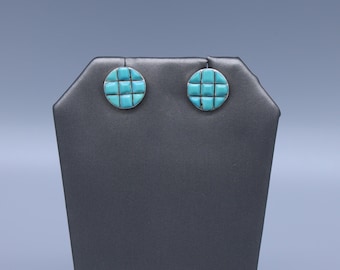 Southwestern Sterling Silver Turquoise Stud Earrings