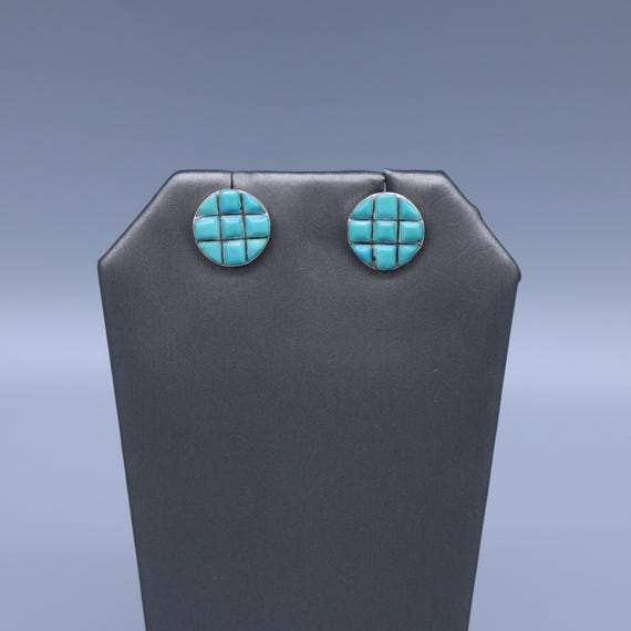 Southwestern Sterling Silver Turquoise Stud Earrings