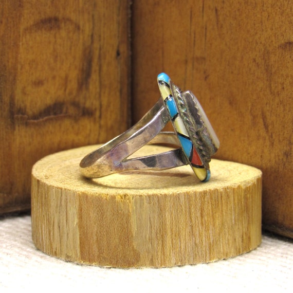 Sterling Silver Ring with Inlay and Mussel Shell … - image 2