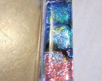 Sterling Silver Dichroic Glass Pendant and Chain +