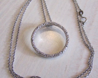 Sterling Silver Circle Pendant and Chain Necklace +