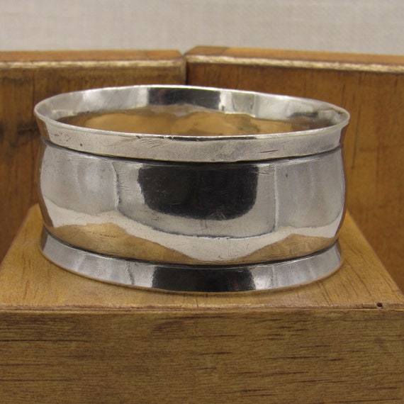 Wide Sterling Silver Bangle Bracelet + - image 1