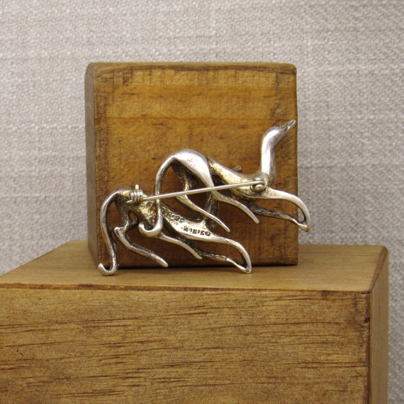 Two Sterling Silver Greyhounds Pin from Mexico + - image 4