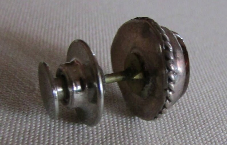 Sterling Silver and Fire Agate Tie Tack