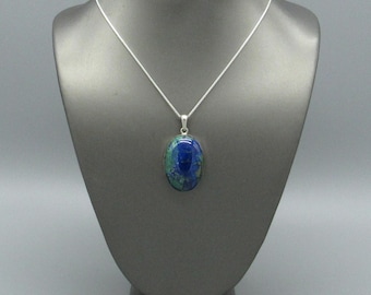 Sterling Silver Malachite-Azurite Pendant