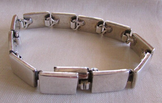 Sterling Silver Rectangles Link Bracelet from Mex… - image 1