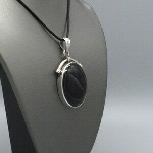 Elegant Sterling Silver Black Onyx Pendant Necklace image 4