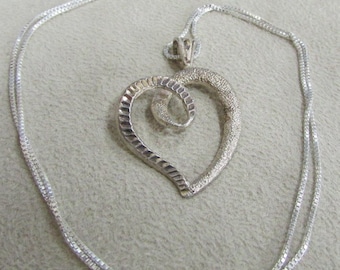 Sterling Silver Heart Necklace +