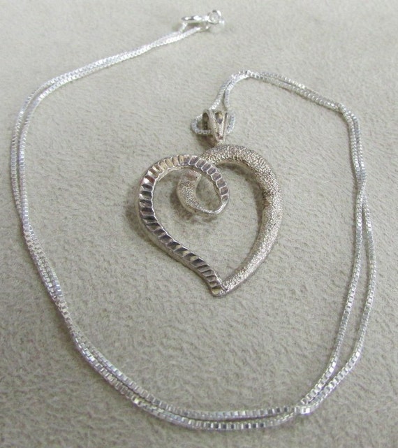 Sterling Silver Heart Necklace + - image 1
