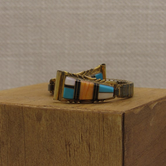 Navajo Inlay 12GF Ladies Watchband + - image 3