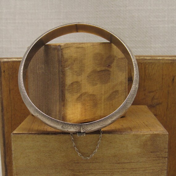 Hinged Diamond Cut Bangle Bracelet + - image 3