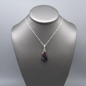 Sterling Silver Ruby Zoisite Pendant Necklace
