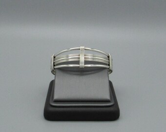 Sterling Silver Mock Wire Wrap Cuff Bracelet