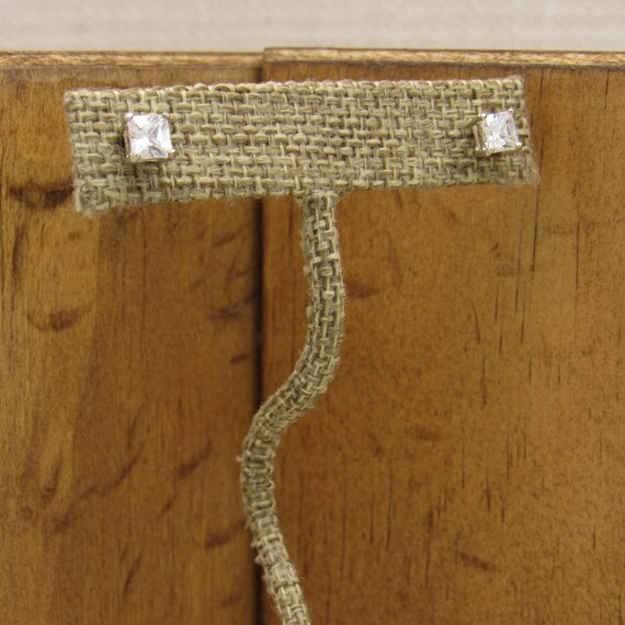 Sterling Silver and Rectangular Faceted Crystal S… - image 2