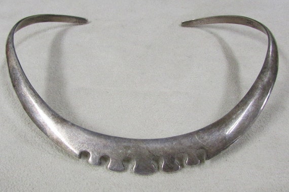 Sterling Silver Collar Necklace from Mexico + - image 2