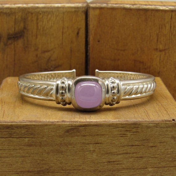 Lavender Stone Hinged Cuff Bracelet + - image 1