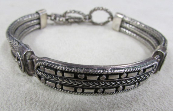 Sterling Silver Toggle Link Bracelet + - image 5
