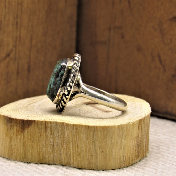 Sterling Silver and Turquoise Ring Size 5 1/4 + - image 3