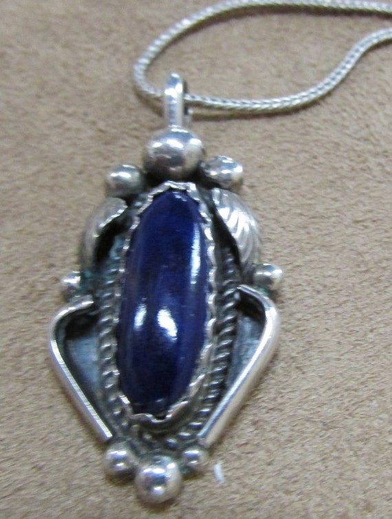 Sterling Silver and Lapis Necklace +