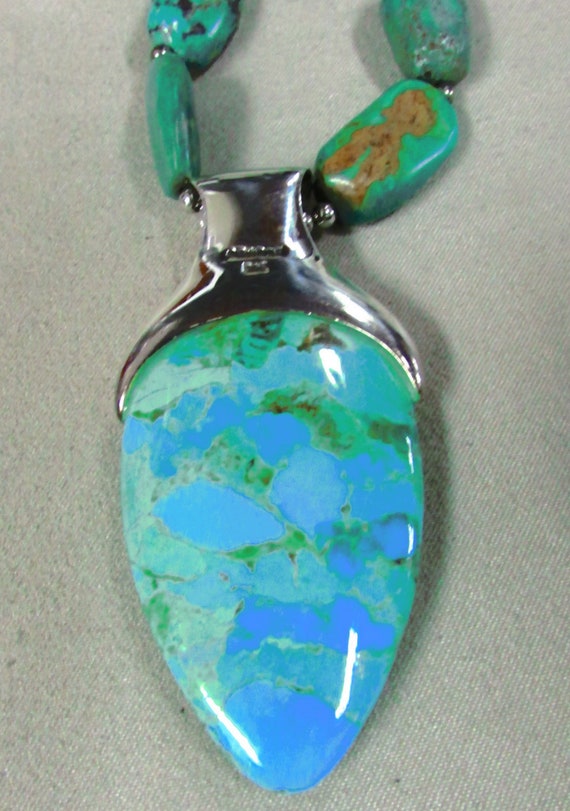 C Barse Sterling Silver and Turquoise Necklace + - image 4