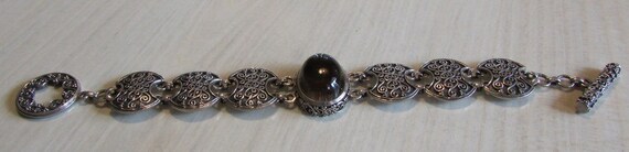 Sterling Silver Scroll Design with Quartz Stone L… - image 3