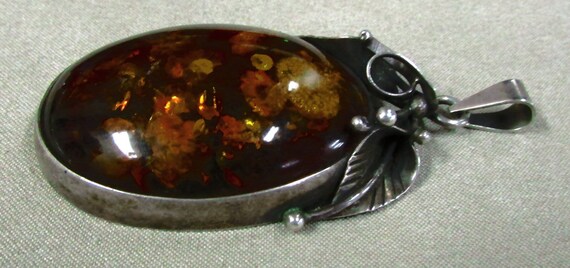 Sterling Silver and Amber Pendant + - image 4