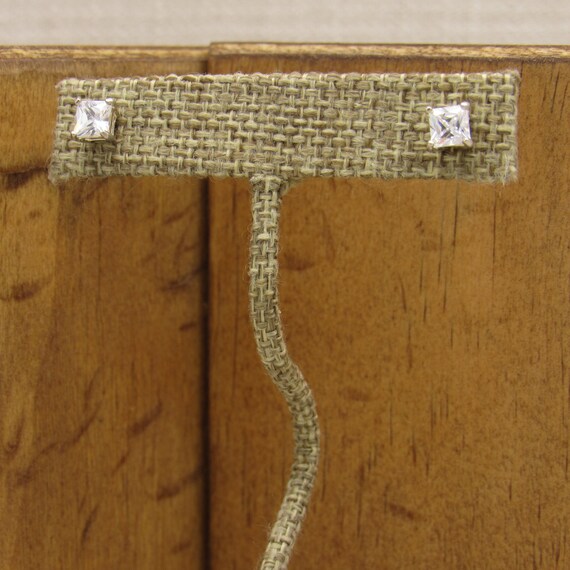 Sterling Silver and Rectangular Faceted Crystal S… - image 3