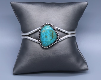 JG Southwestern Sterling Silver Turquoise Cuff Bracelet