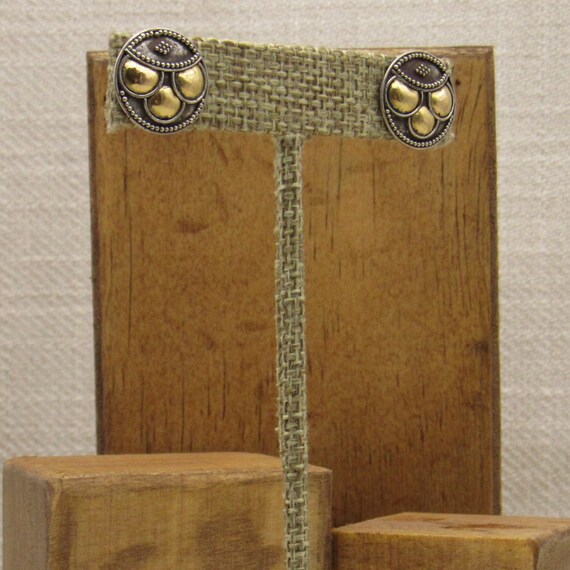 900 Silver Round Post Earrings + - image 2