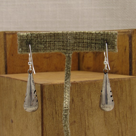 Mexico Sterling Silver Teardrop Dangle Earrings + - image 4