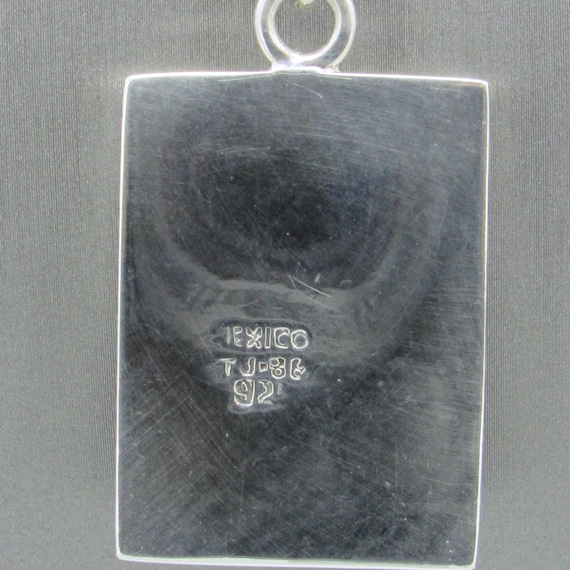 Large Sterling Silver and Block Turquoise Abstrac… - image 6