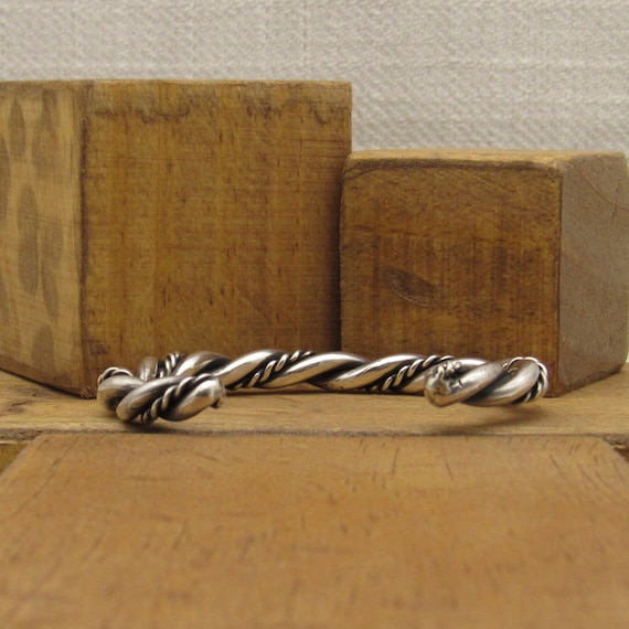 Sterling Silver Twisted Wire Cuff Bracelet + - image 4