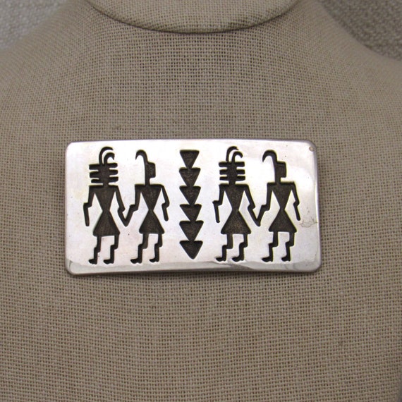 Sterling Silver Rectangle Yei Pin +