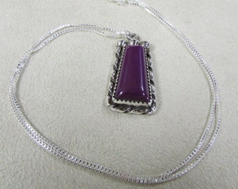 Sterling Silver and Purple Stone Necklace +