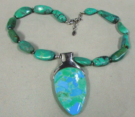 C Barse Sterling Silver and Turquoise Necklace + - image 2