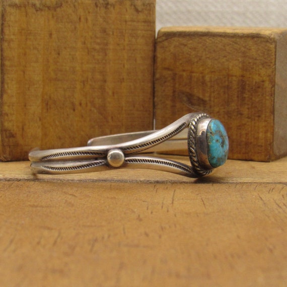 Southwest Sterling Silver and Turquoise Cuff Brac… - image 2