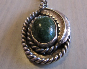 Sterling Silver and Variscite Necklace +
