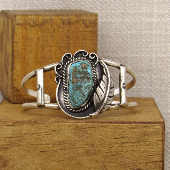 Beautiful Nickel Silver and Turquoise Cuff Bracele