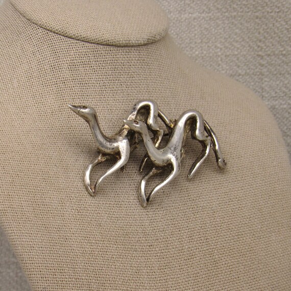 Two Sterling Silver Greyhounds Pin from Mexico + - image 2