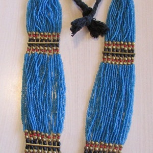 Blue Seed Bead Necklace image 2