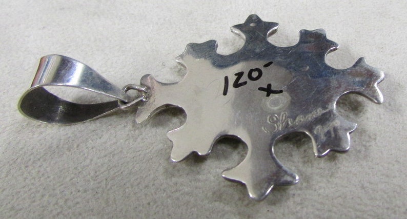 Cast Sterling Silver and Turquoise Pendant By Shane