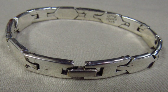 Sterling Silver Link Bracelet From Mexico + - Etsy