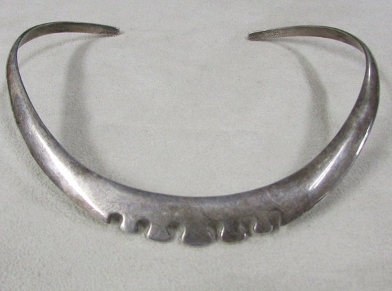 Sterling Silver Collar Necklace from Mexico + - image 1