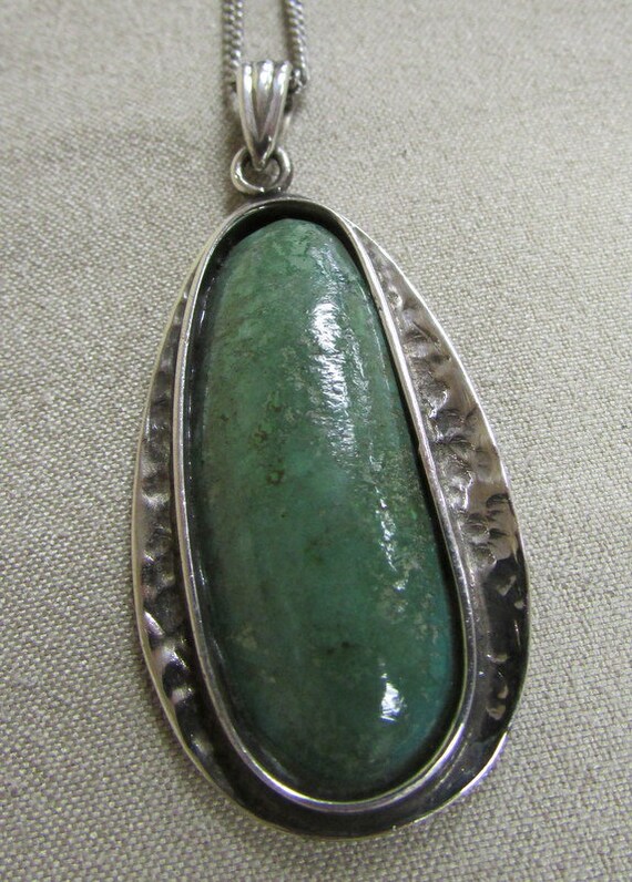 JEWEL Green Turquoise and Sterling Silver Necklace + - Etsy