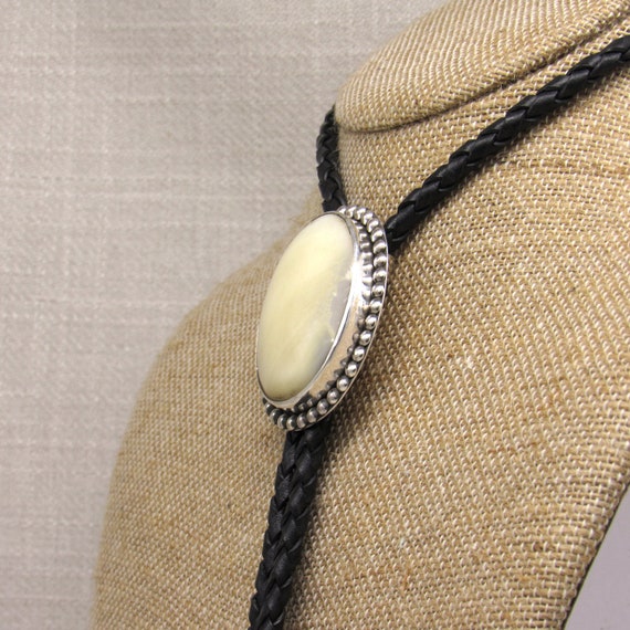Sterling Silver Mother of Pearl Bolo Tie - image 4